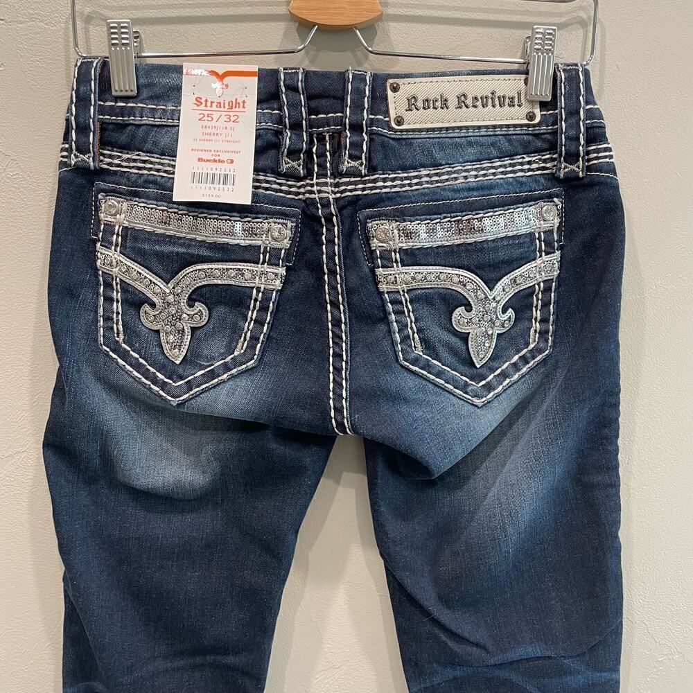 NWT Rock Revival Sherry Straight Jeans - Size: 25 / 32 - Picture 5 of 7